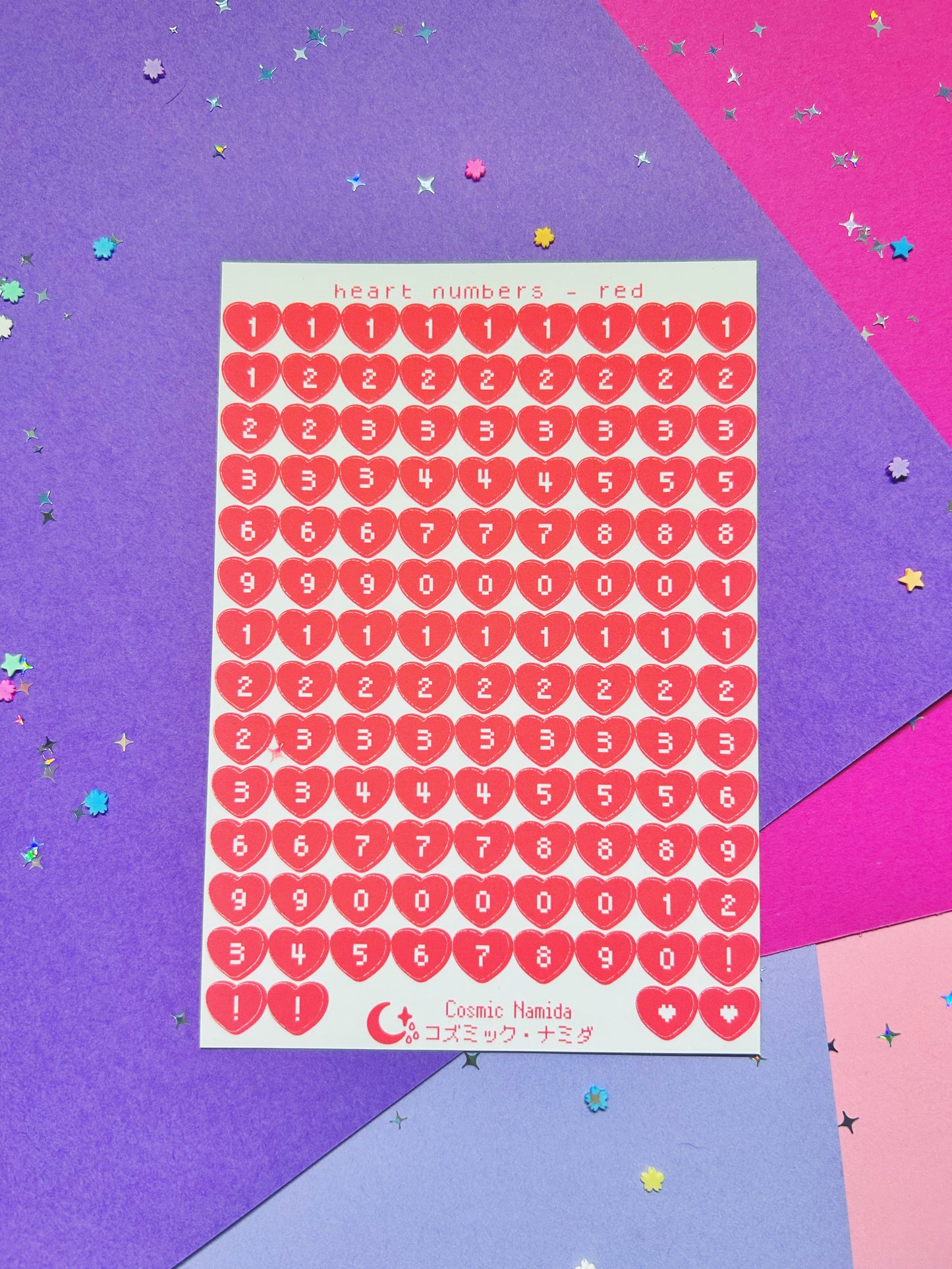 Heart Numbers | Sticker Sheet