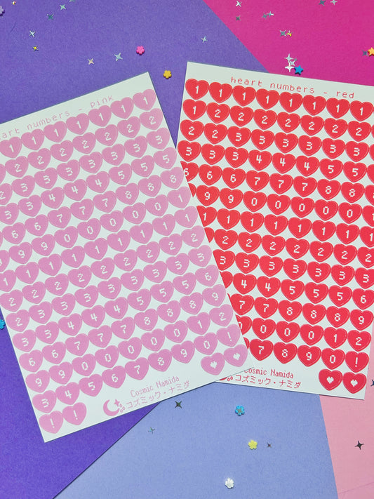 Heart Numbers | Sticker Sheet