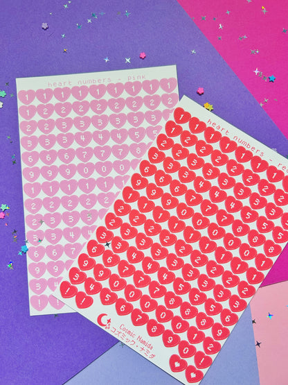 Heart Numbers | Sticker Sheet