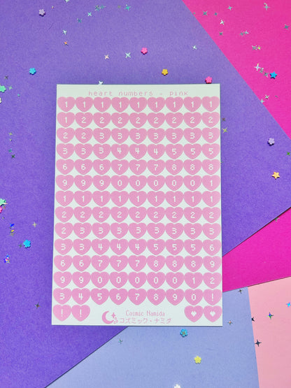 Heart Numbers | Sticker Sheet